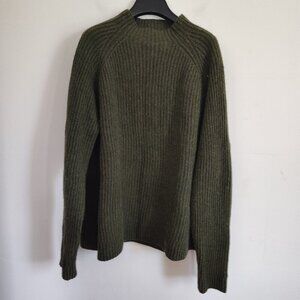 Ladies SZ XXL J Crew Green Rib-Knit Sweater